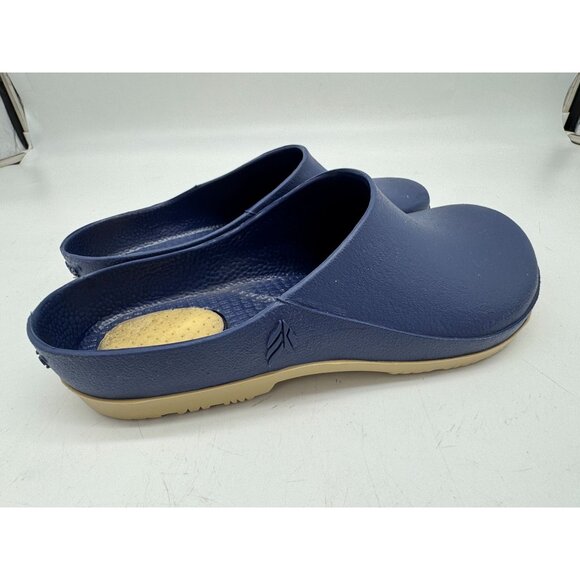 Lacrosse Unisex Slip On Super Birki Clog Shoes Size 8 Blue Beige Casual Footbed - Picture 5 of 12